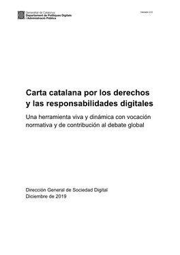 Carta Catalana Por Los Derechos Y Las Responsabilidades Digitales