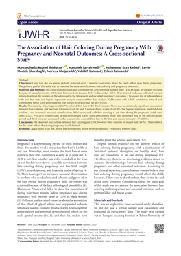 The Association of Hair Coloring During Pregnancy with Pregnancy and Neonatal Outcomes: a Cross-Sectional Study