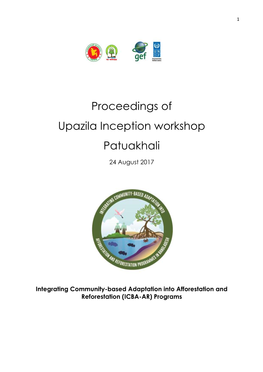 Proceedings of Upazila Inception Workshop Patuakhali