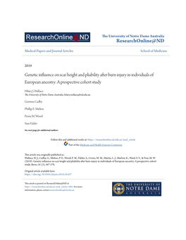 Genetic Influence on Scar Height and Pliability After Burn Injury in Individuals of European Ancestry: a Prospective Cohort Study