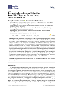 Regression Equations for Estimating Landslide-Triggering Factors Using Soil Characteristics