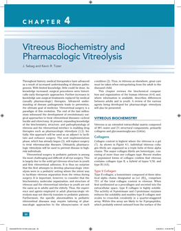 Vitreous Biochemistry and Pharmacologic Vitreolysis J