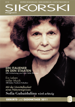 Sofia Gubaidulina Wird Achtzig