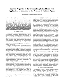 Spectral Properties of the Grounded Laplacian Matrix with Applications to Consensus in the Presence of Stubborn Agents