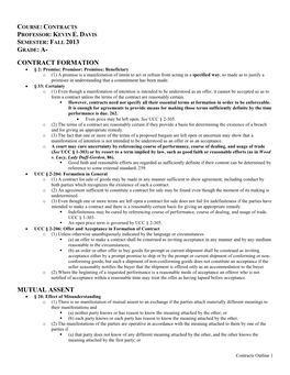 Contract Formation Mutual Assent