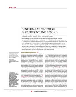Gene-Trap Mutagenesis: Past, Present and Beyond