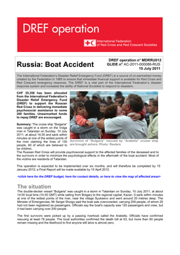 Russia: Boat Accident GLIDE N° AC-2011-000086-RUS 15 July 2011