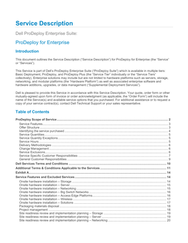 Prodeploy Service Description Enterprise