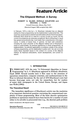 The Ellipsoid Method: a Survey