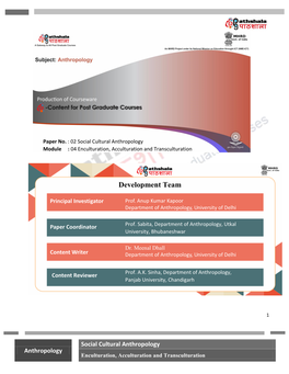 04 Enculturation, Acculturation and Transculturation