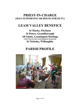 Priest-In-Charge Leam Valley Benefice Parish Profile