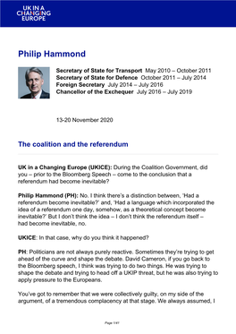 Brexit Interview: Philip Hammond