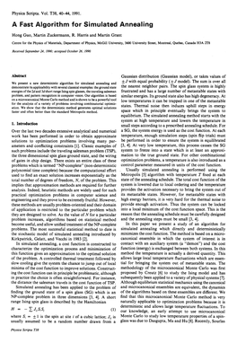 A Fast Algorithm for Simulated Annealing