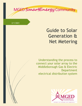 MGED Guide to Solar Generation & Net Metering
