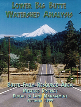 Lower Big Butte Watershed Analysis Table of Contents