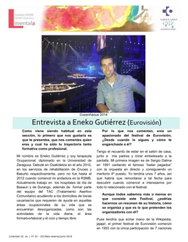 Entrevista a Eneko Gutiérrez (Eurovisión)