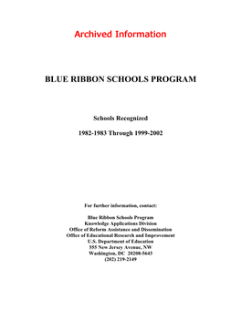 Blue Ribbon Schools Program
