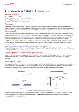 Overvoltage Surge Protection–Technical Note