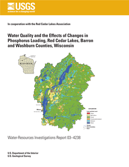 Water Quality and the Effects of Changes in Phosphorus Loading, Red Cedar Lakes, Barron and Washburn Counties, Wisconsin