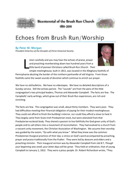 Echoes from Brush Run/Worship