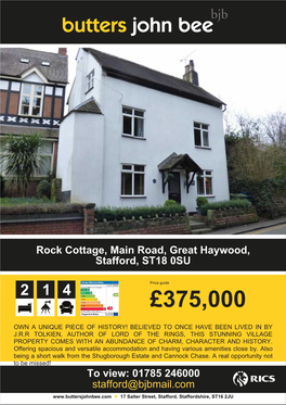 Rock Cottage, Main Road, Great Haywood, Stafford, ST18 0SU