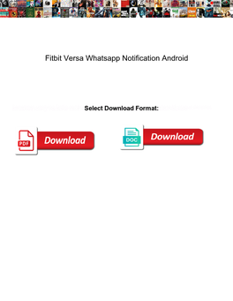 Fitbit Versa Whatsapp Notification Android