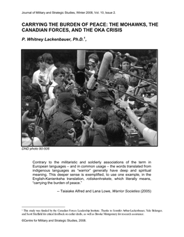 The Mohawks, the Canadian Forces, and the Oka Crisis