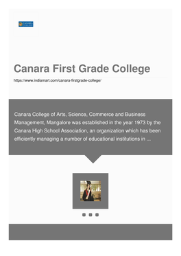 Canara First Grade College