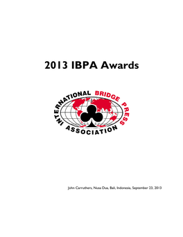 2012 IBPA Awards