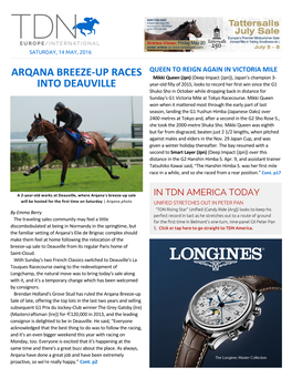 Arqana Breeze-Up Races Into Deauville Cont