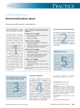 Dextromethorphan Abuse