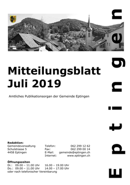 Mitteilungsblatt Juli 2019