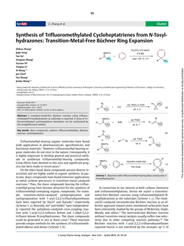 Synthesis of Trifluoromethylated Cycloheptatrienes from N-Tosyl- Hydrazones: Transition-Metal-Free Büchner Ring Expansion