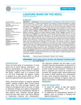 Ligature Mark on the Neck;