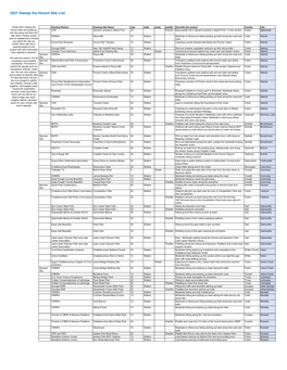 2021 Sweep the Hooch Site List