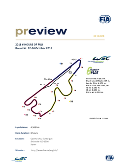 2018 6 HOURS of FUJI Round 4: 12-14 October 2018