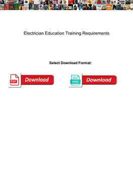 Electrician Education Training Requirements