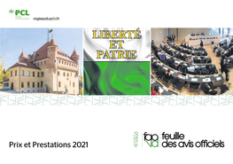 Prix Et Prestations 2021 Présentation