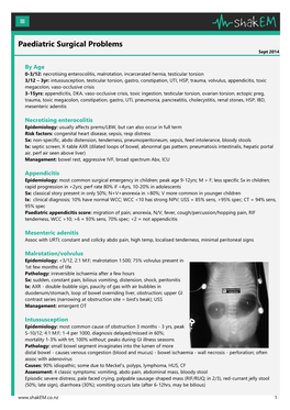 Paediatric Surgical Problems