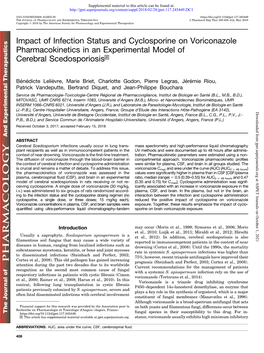 Impact of Infection Status and Cyclosporine on Voriconazole Pharmacokinetics in an Experimental Model of Cerebral Scedosporiosis S