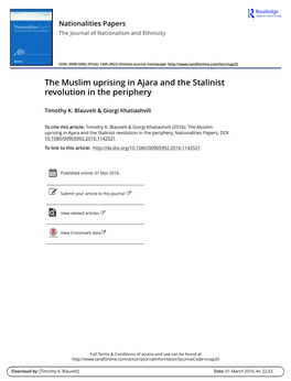 The Muslim Uprising in Ajara and the Stalinist Revolution in the Periphery