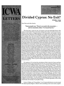 Divided Cyprus: No Exit?