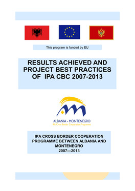 Results Achieved and Project Best Practices of IPA CBC Albania
