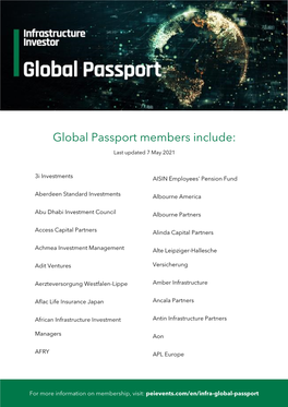 Global Passport Members Include