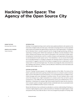 Hacking Urban Space: the Agency of the Open Source City