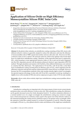 Application of Silicon Oxide on High Efficiency Monocrystalline Silicon