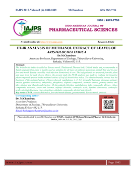 Pharmaceutical Sciences