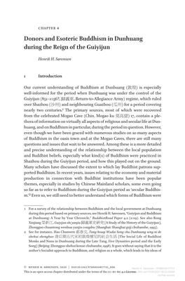 Donors and Esoteric Buddhism in Dunhuang During the Reign of the Guiyijun