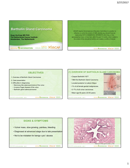 Bartholin Gland Carcinomas