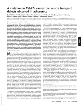 A Mutation in Rab27a Causes the Vesicle Transport Defects Observed in Ashen Mice